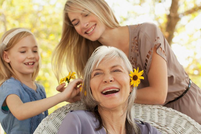 older woman and her child/grandchild