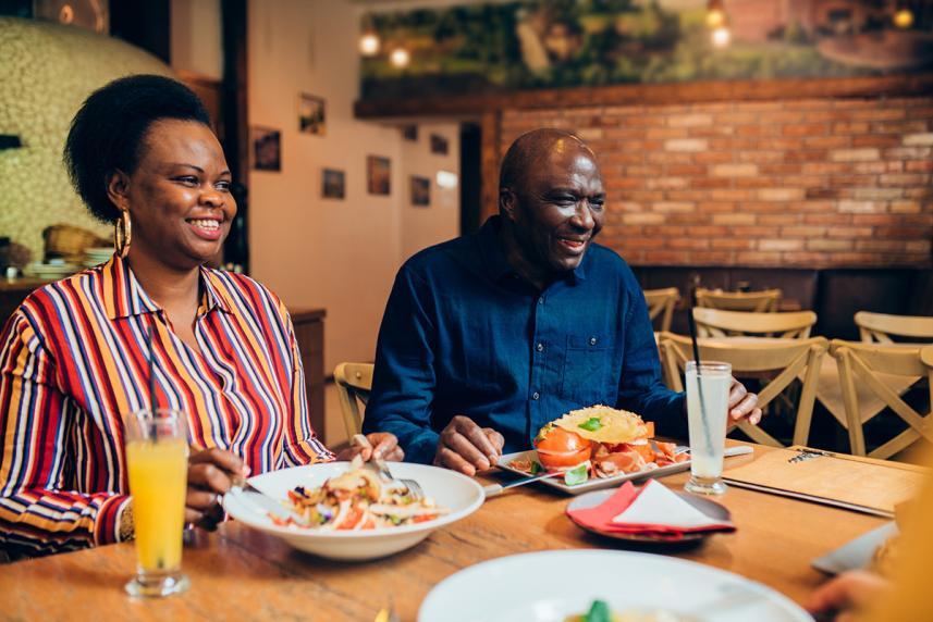 Couple at a restaurant