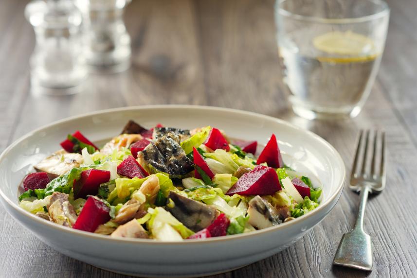 Beet, Kale, and Kohlrabi Salad with Grapefruit Vinaigrette