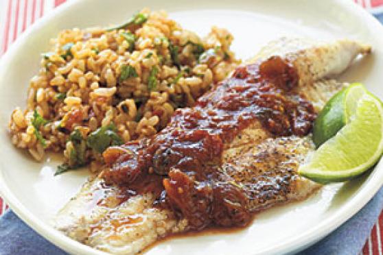 Catfish with Cilantro-Chipotle Rice